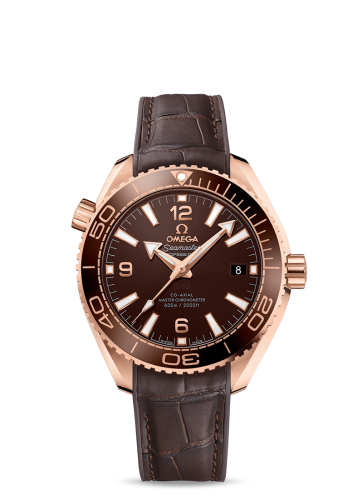 Omega Seamaster Planet Ocean 600M Co-Axial 39.5 Master Chronometer Sedna Gold / Chocolate / Alligator